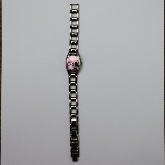 Disney Minnie Mouse Watch Metal Chain Not Working for Repair Change Battery - Picture 2 of 3